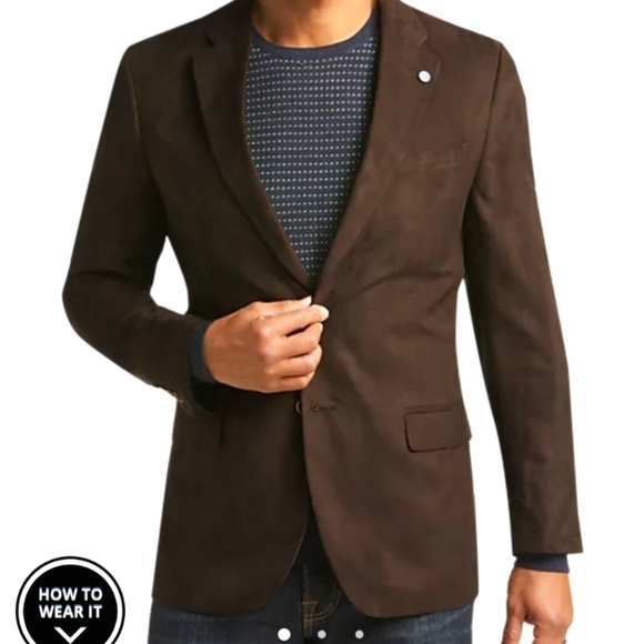 Nautica brown microsuede blazer, 42R EUC Career - Picture 1 of 8